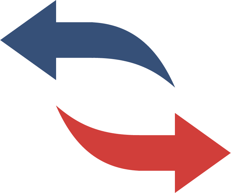 grafica di due frecce una blu per controlli e una rossa per divieti e rimozioni