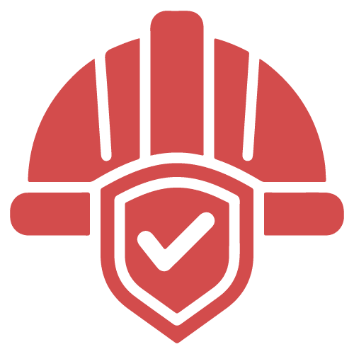 icona casco lavoro e scudo sicurezza sul lavoro